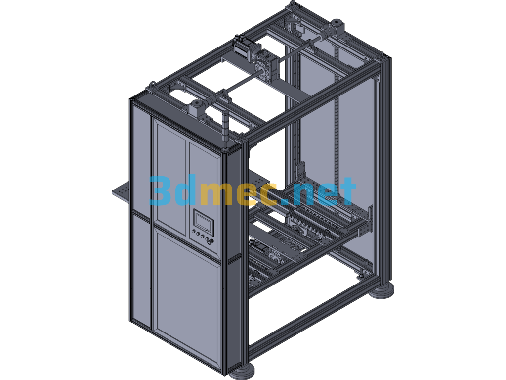 Automatic Telescopic Light Fork Double Ball Screw Lift - 3D Model SolidWorks Free Download