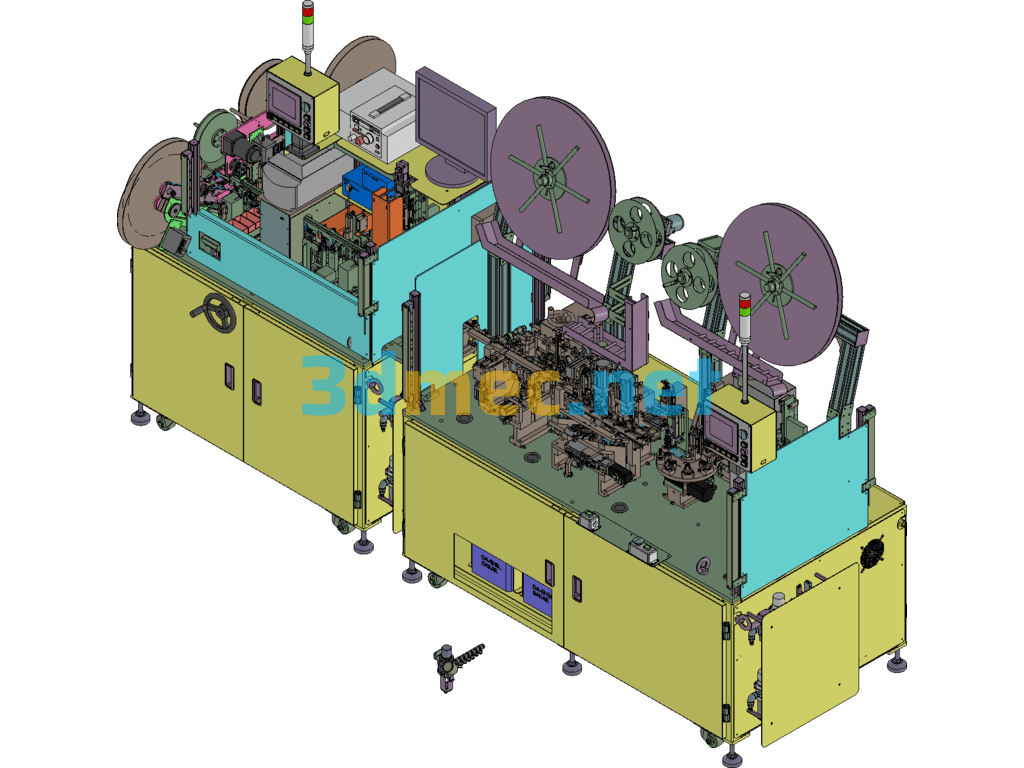 Fully Automatic Electronic Connector Assembly, Plug-In And Testing Packaging Machine - 3D Model SolidWorks Free Download