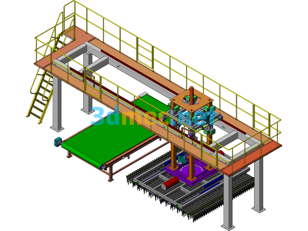 A Complete Set Of 3D Models Of Gantry Type Blank Stacking Machine - 3D Model SolidWorks Free Download