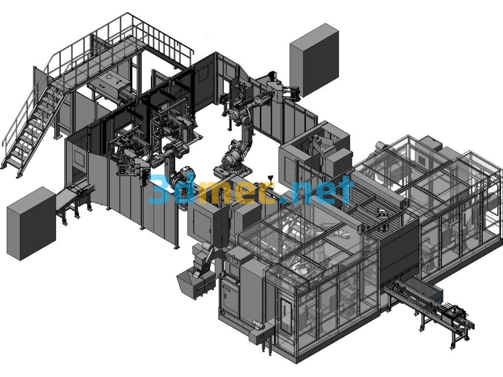 Automated Crankcase Lower Body Production Line (Super Complex And Detailed Assembly Line) - 3D Model SolidWorks Free Download