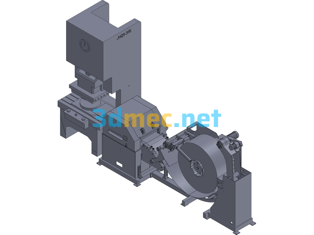 Three In One Punch Press Steel Belt Feeder - 3D Model Exported Free Download