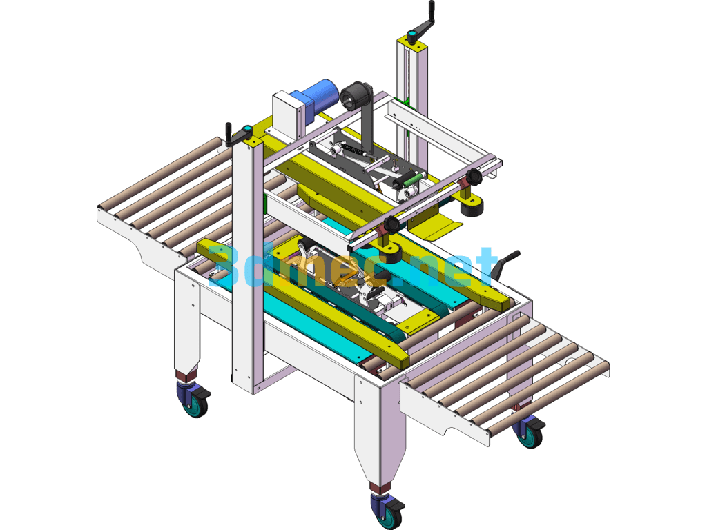 Up And Down Drive Carton Sealing Machine - 3D Model SolidWorks Free Download