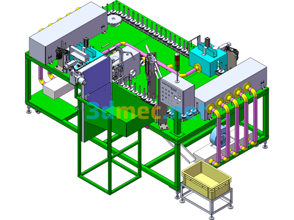 Automatic Cycle Cleaning Spray Machine - 3D Model SolidWorks Free Download