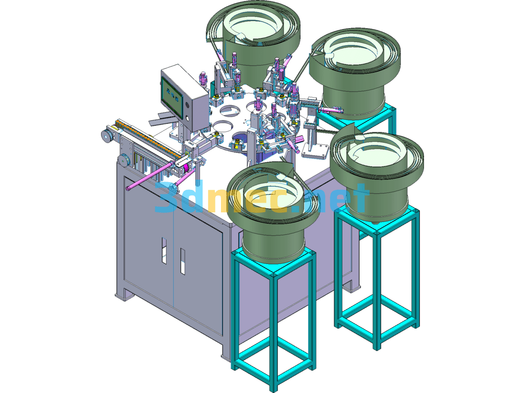 Solenoid Valve Junction Box Automatic Assembly Machine Solution - 3D Model SolidWorks Free Download