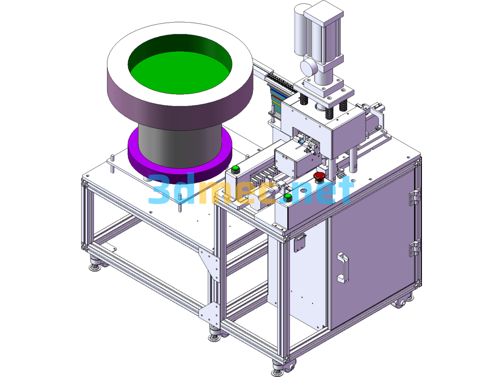 Semi-Automatic Fiber Optic Head Assembly Machine - 3D Model SolidWorks Free Download