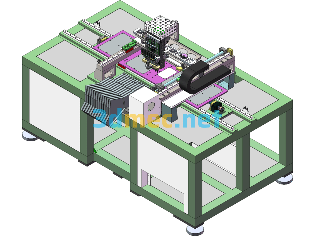 1.2m LED High Speed Placement Machine, SMT Placement Machine - 3D Model SolidWorks Free Download