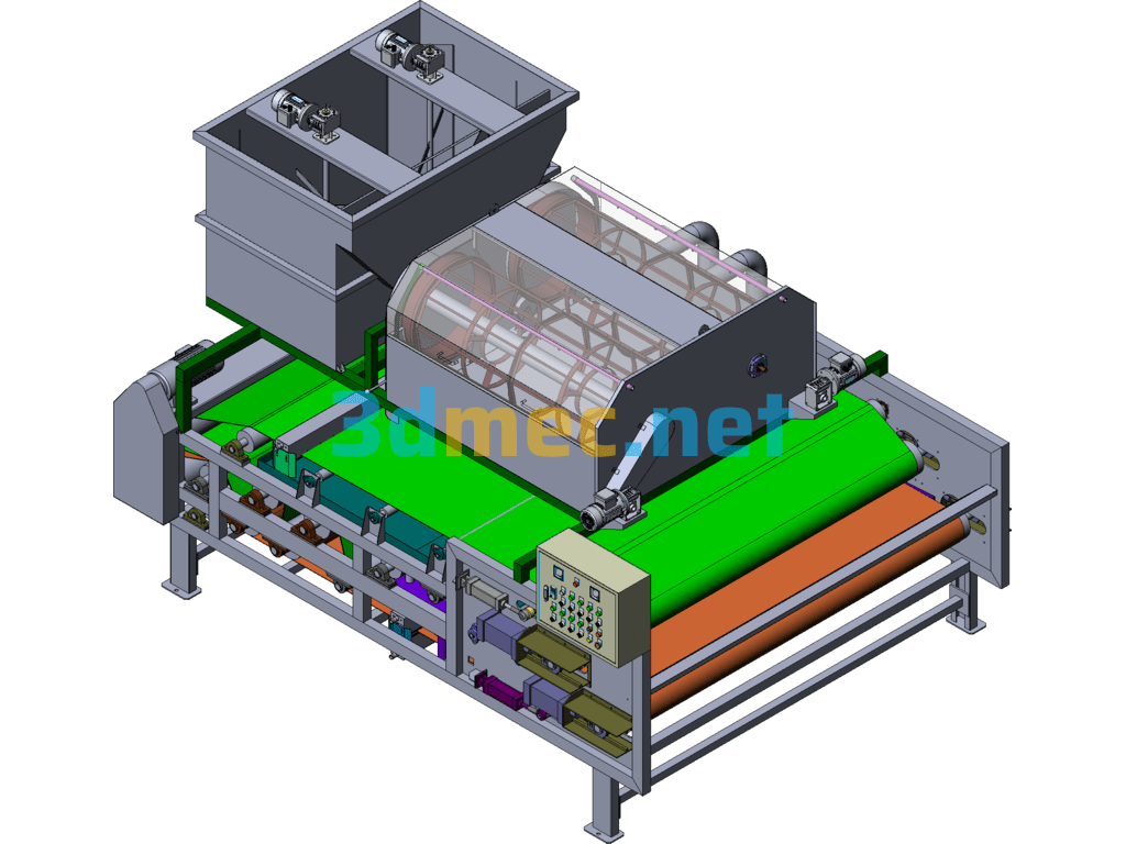 Sludge Dewatering Machine 3D Model (SolidWorks Design, Sldprt/Sldasm Files Provided) - 3D Model SolidWorks Free Download