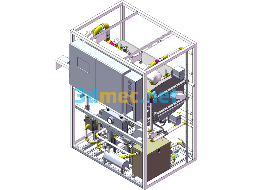 3D Model Of Evaporator Of Feces (Sewage) Biochemical Treatment Device (SolidWorks Design, Sldprt/Sldasm Files Provided) - 3D Model SolidWorks Free Download