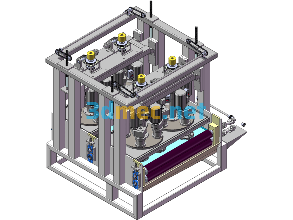 Stainless Steel 8K Turntable Machine - 3D Model SolidWorks Free Download