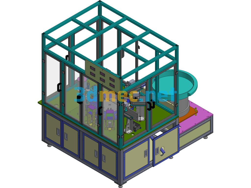 Multi-Station Turntable Press-Fit Detection Automation Equipment - 3D Model Exported Free Download