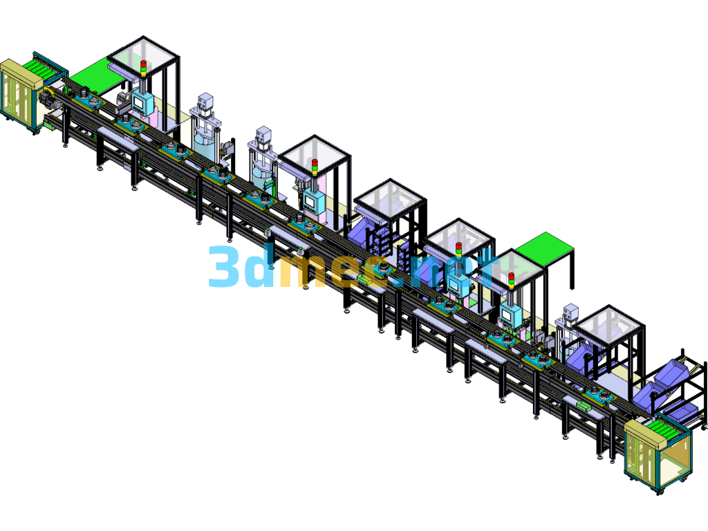 Generator Semi-Automatic Production Line, Generator Assembly Line - 3D Model SolidWorks Free Download