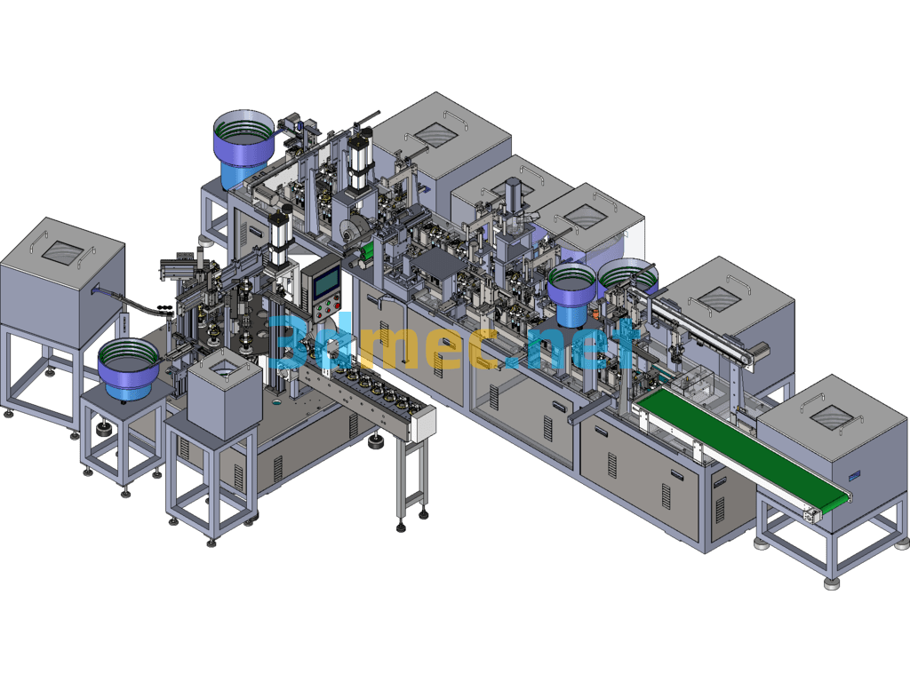 Fully Automatic Motor Assembly Production Line (Complete, Complex, Large-Scale Non-Standard Equipment) - 3D Model SolidWorks Free Download