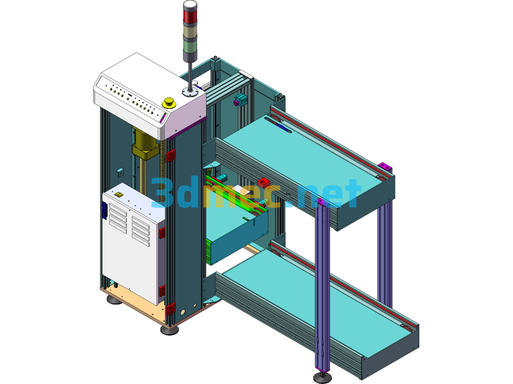 SMT Assembly Line Online Equipment: PCB Board Machine Docking Station - 3D Model SolidWorks Free Download