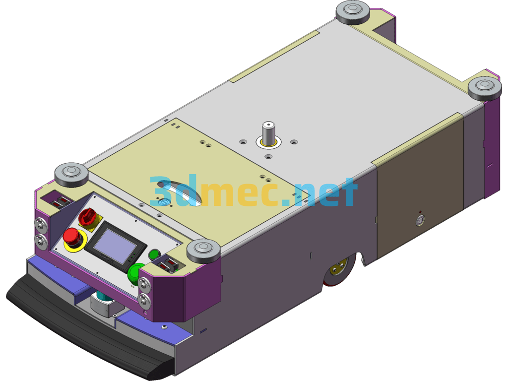 Lurking Intelligent AGV Car - 3D Model SolidWorks Free Download