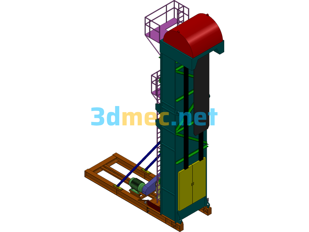 Rotaflex Belt Pumping Unit, Oil Extraction Equipment - 3D Model SolidWorks Free Download