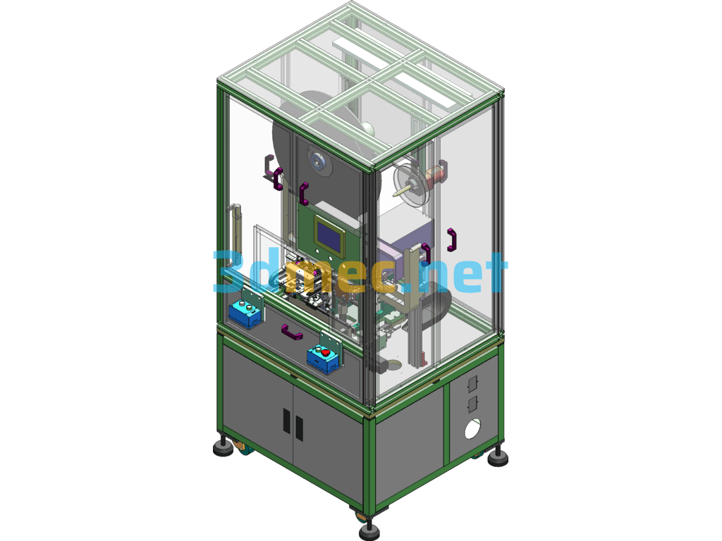 Cylinder Type Automatic Automobile Connector Pin Insertion Machine - 3D Model SolidWorks Free Download