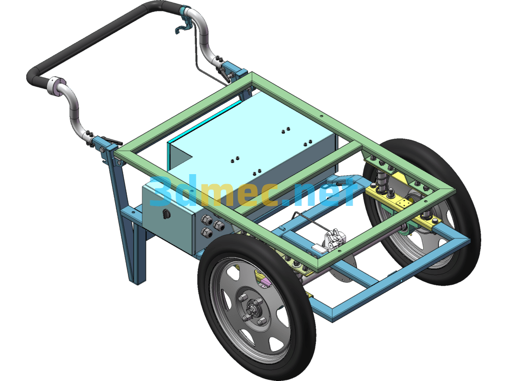 Electric Cable Retractable Vehicle (Including 3D Digital Model + Engineering Drawing + BOM List) - 3D Model SolidWorks Free Download