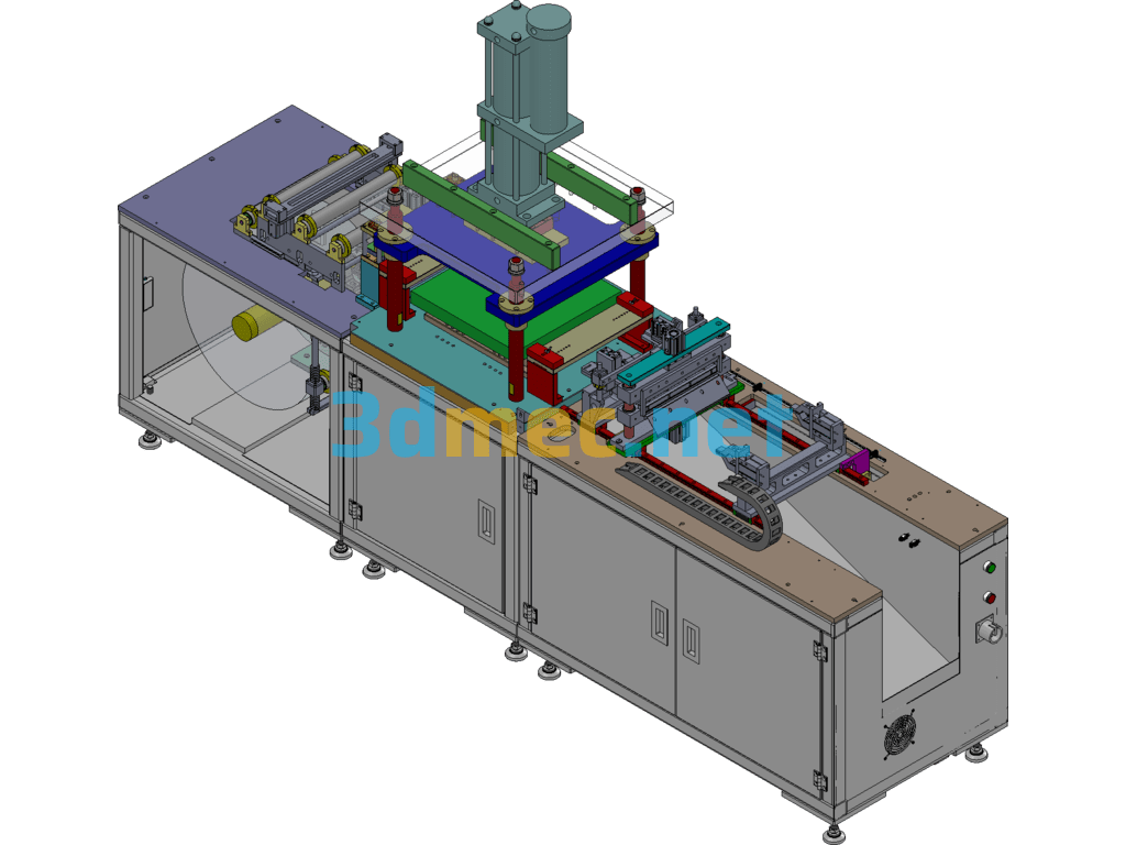 Fully Automatic Film Punching Machine, Liquid Lithium-Ion Battery Aluminum-Plastic Film Forming And Cutting Machine - 3D Model SolidWorks Free Download