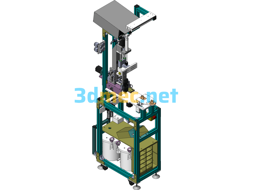 Fully Automatic Glue Coating Machine, T-Iron Glue Coating Equipment Design 3D Drawings - 3D Model SolidWorks Free Download