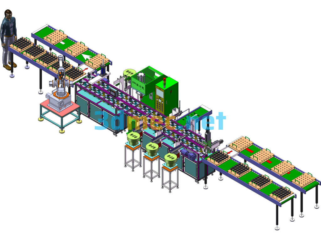 Universal Joint Production Line - 3D Model SolidWorks Free Download