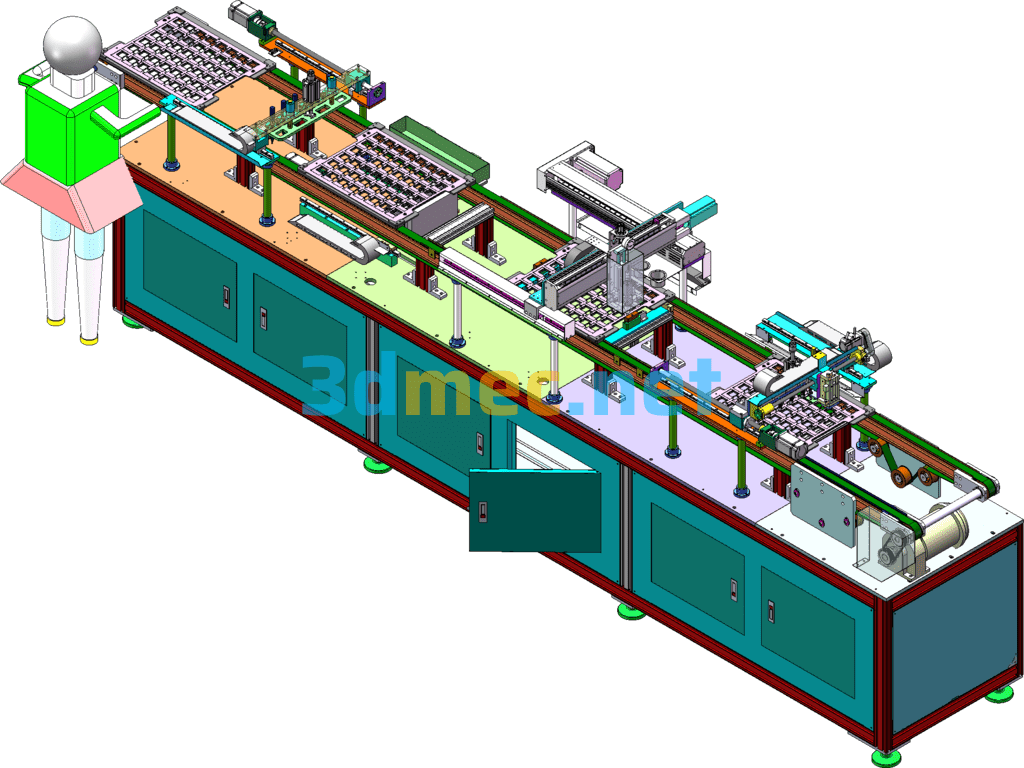 Automatic Assembly Test Cycle Line Equipment, Complex Automation Equipment Production Line Drawings - 3D Model SolidWorks Free Download