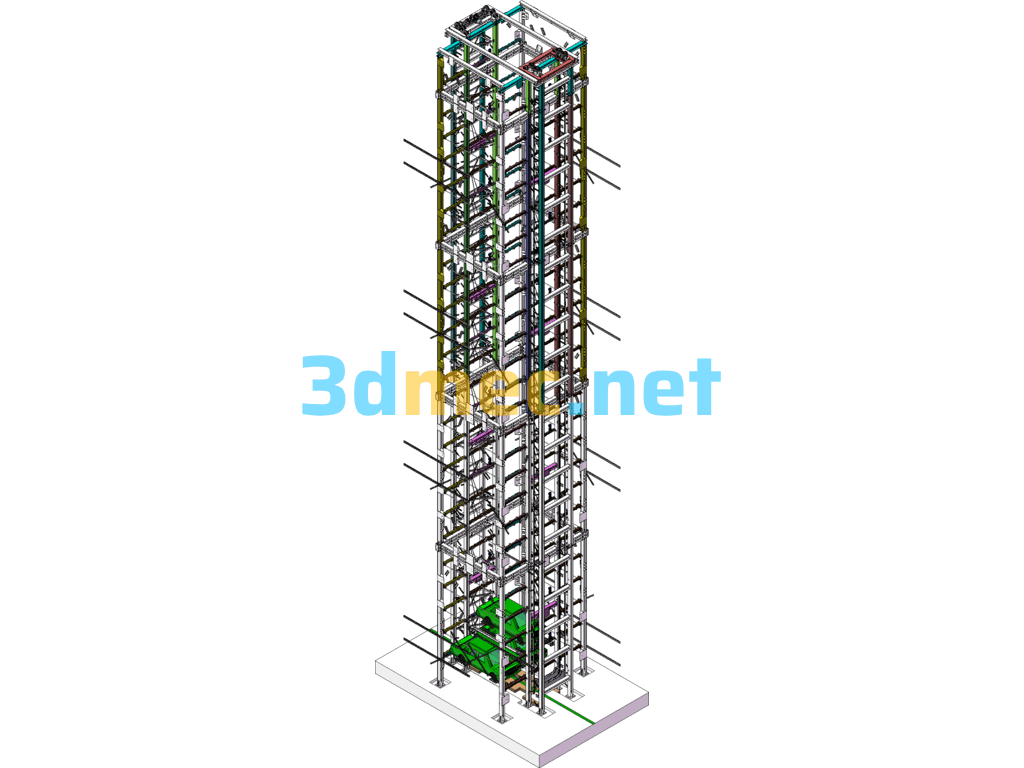 Super Multi-Layer Vertical Lifting Stereo Garage (Parking Equipment) SW Complete Model - 3D Model SolidWorks Free Download