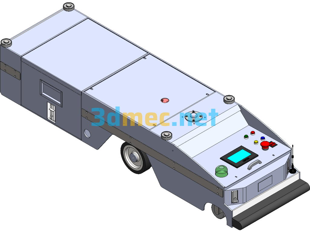 Detailed Description Of The 600 Kg AGV Tractor - 3D Model SolidWorks Free Download