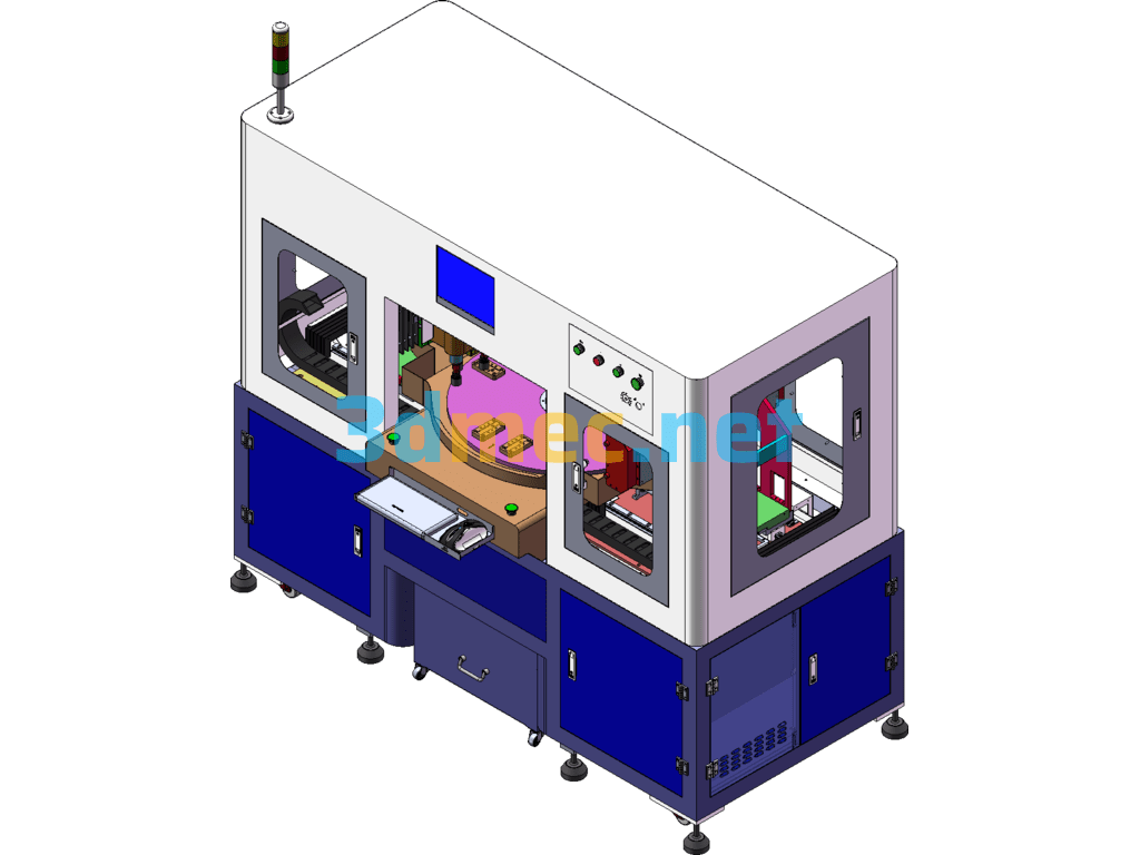 Wet Automatic CNC Grinding Machine Precision Metal Shell Product Surface Grinding And Polishing Machine Drawings Include A Full Set Of 3D Drawings And 2D Engineering Drawings - 3D Model SolidWorks Free Download