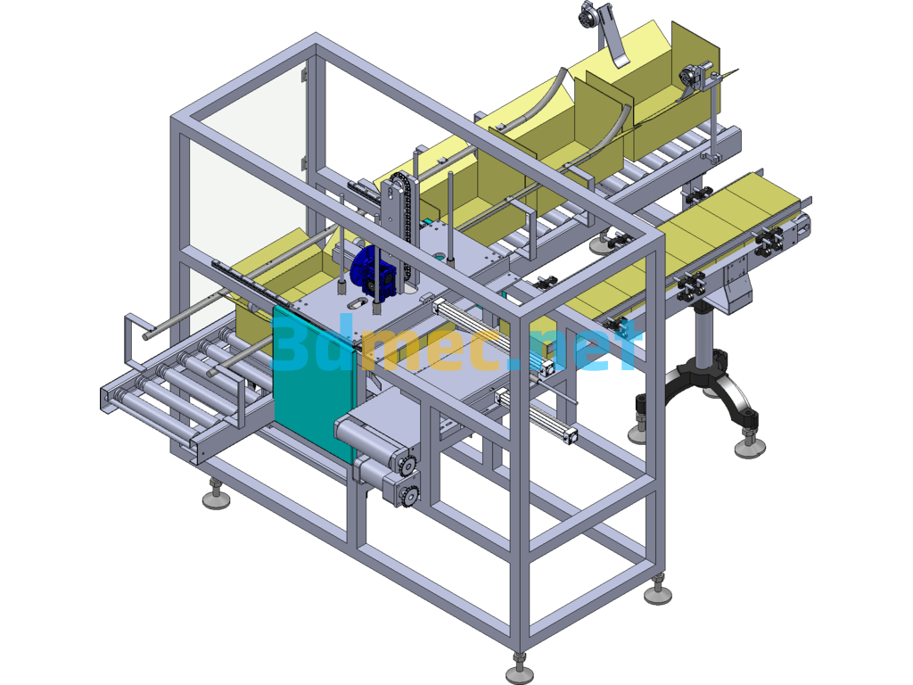 Automatic Case Packing And Sealing Machine - 3D Model SolidWorks Free Download