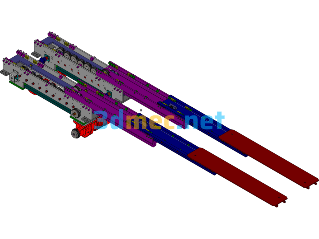 Automatic Forks (Automatic Telescopic Forks, Stacker Forks) - 3D Model SolidWorks Free Download