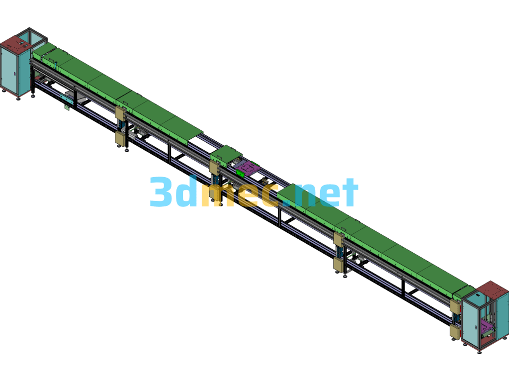 Double Speed Chain Conveyor Line - 3D Model Exported Free Download