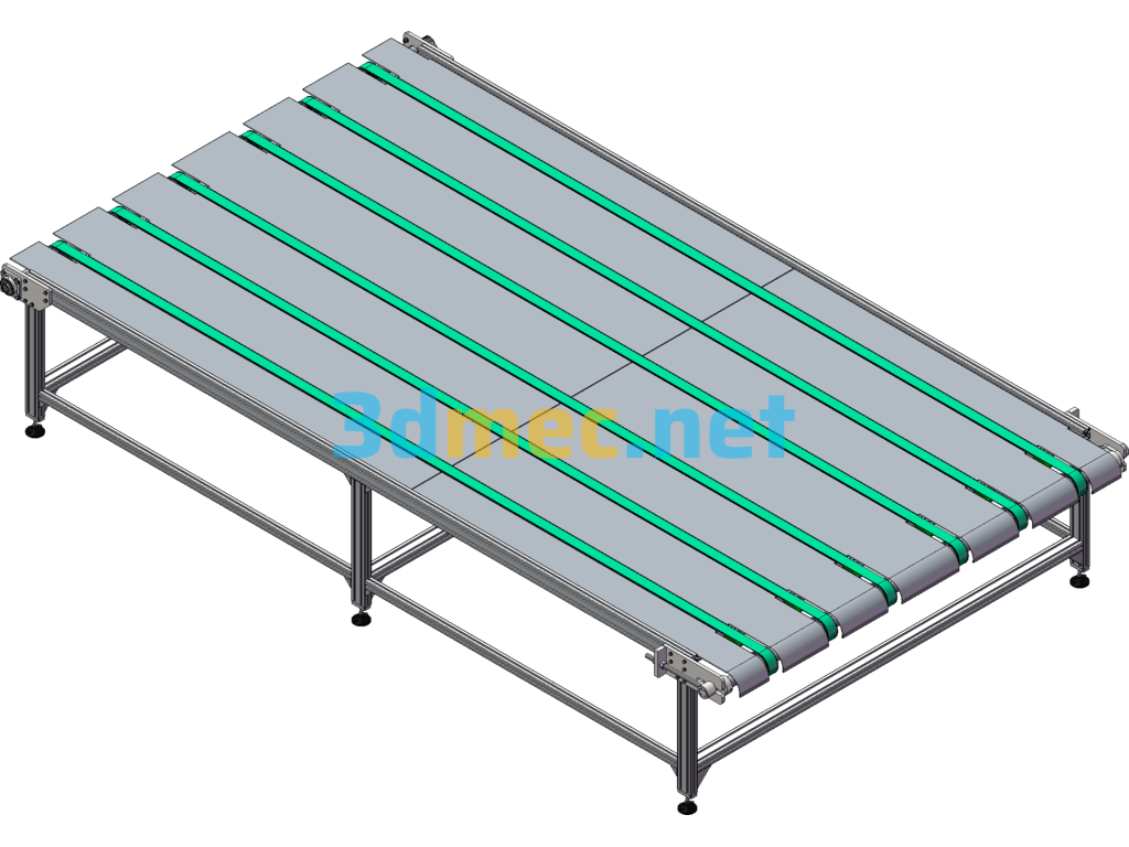 Large Belt Line Conveyor - 3D Model SolidWorks Free Download