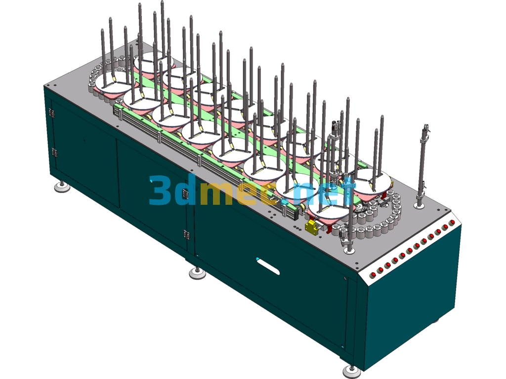 16-Station Rotary Silo For Automated Production Line - 3D Model SolidWorks Free Download