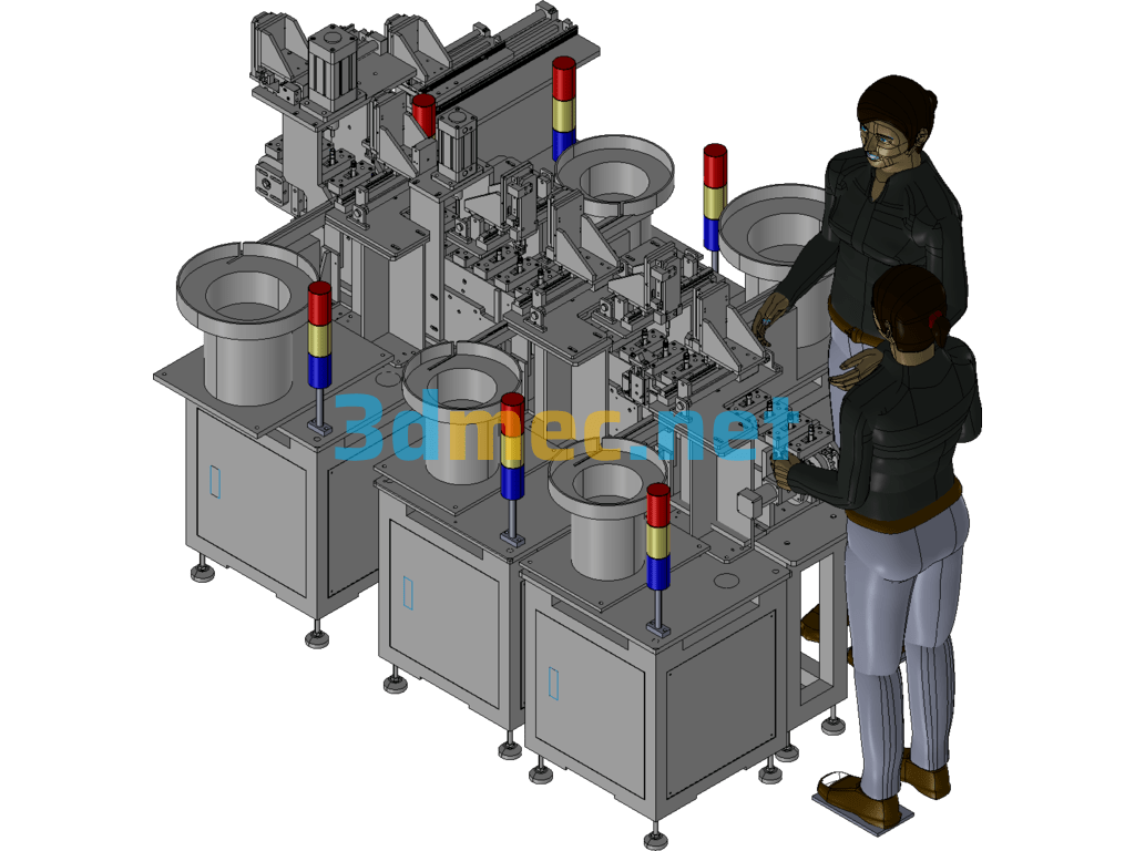 Gun Valve Automatic Assembly And Testing Line - 3D Model Exported Free Download