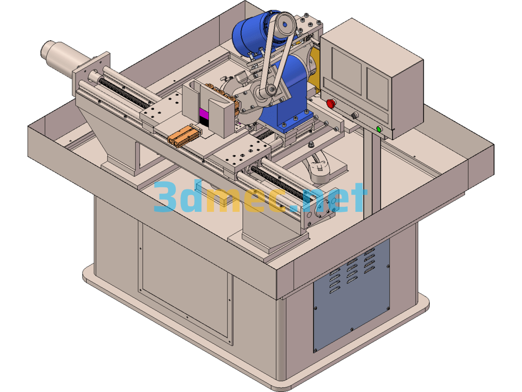 Blade Grinding Machine (Cylinder Driven Automatic Feeding, Put Into Production Equipment) - 3D Model SolidWorks Free Download