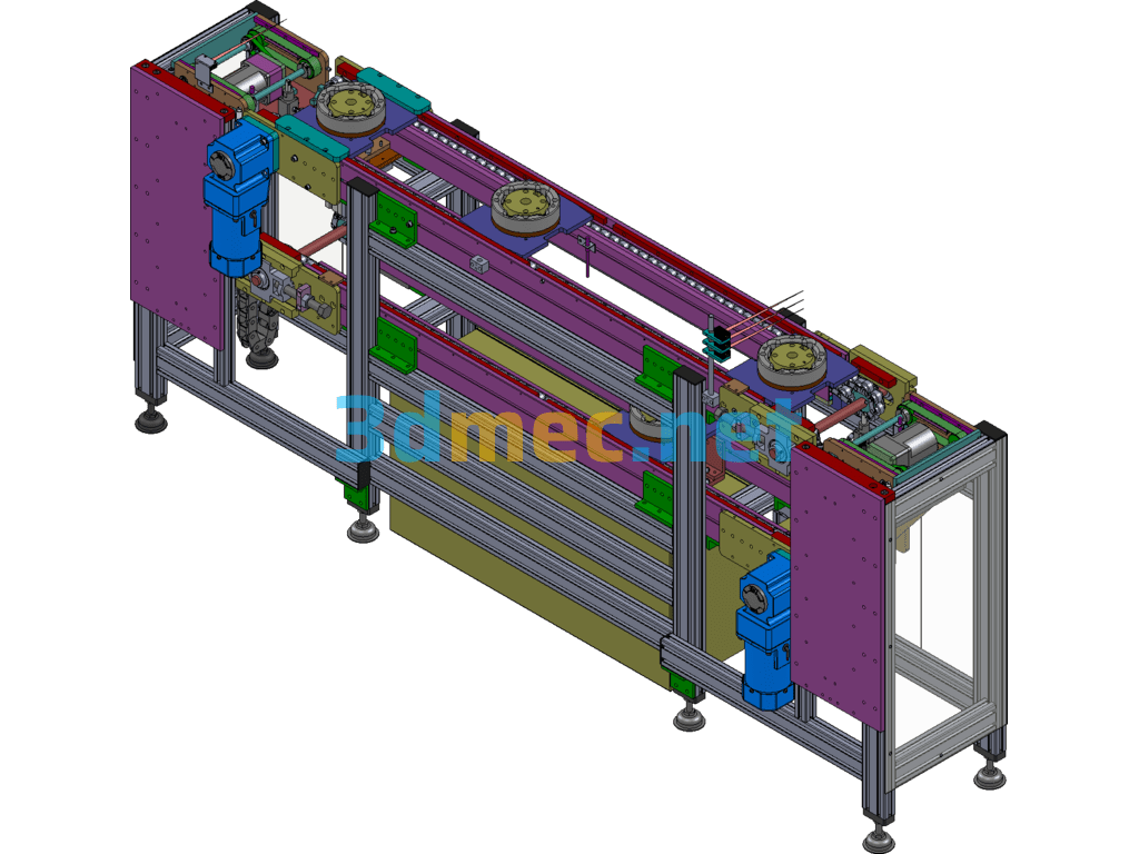 Double-Layer Double-Speed Chain Assembly Line (Ultra-Detailed Design 3D Model + Engineering Drawing) - 3D Model SolidWorks Free Download