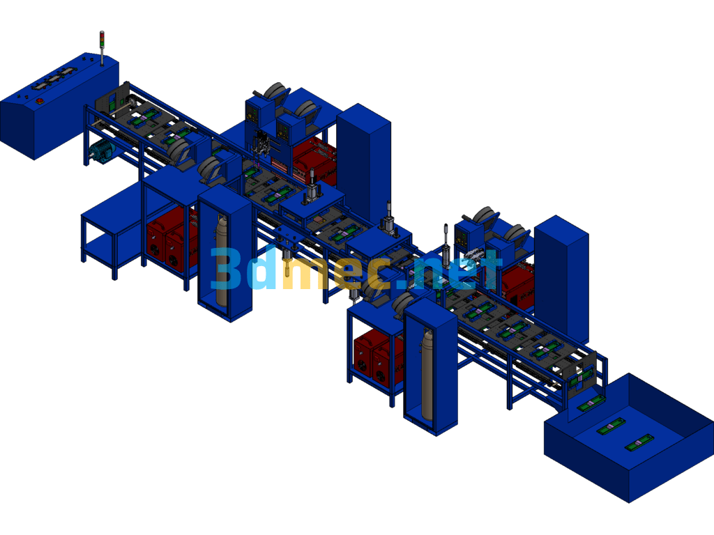 Automatic Welding Production Line - 3D Model SolidWorks Free Download