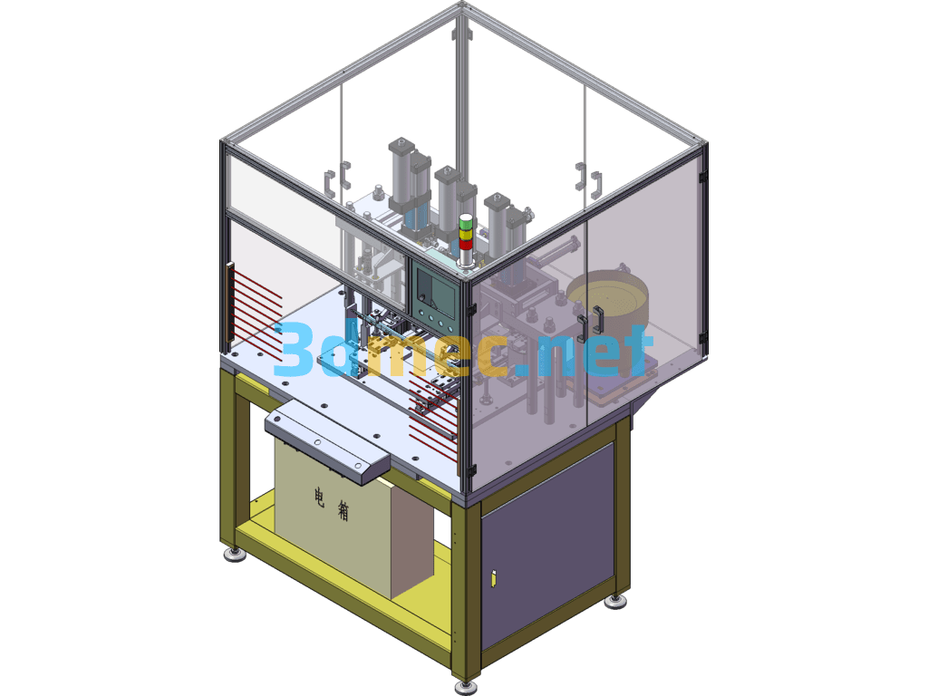 After Optimization Of Three-Station Nut Riveting Machine - 3D Model SolidWorks Free Download