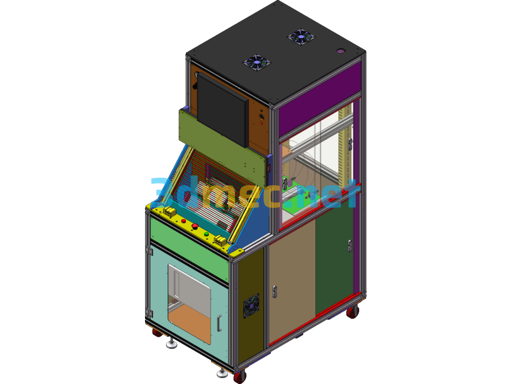 DVD Test Station (EOL) DVD Automatic Test Station - 3D Model SolidWorks Free Download