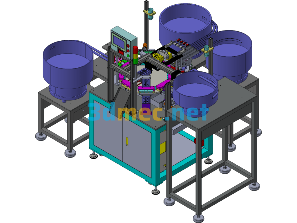 Medical Three-Way Drip Bucket Automatic Assembly Machine - 3D Model Exported Free Download