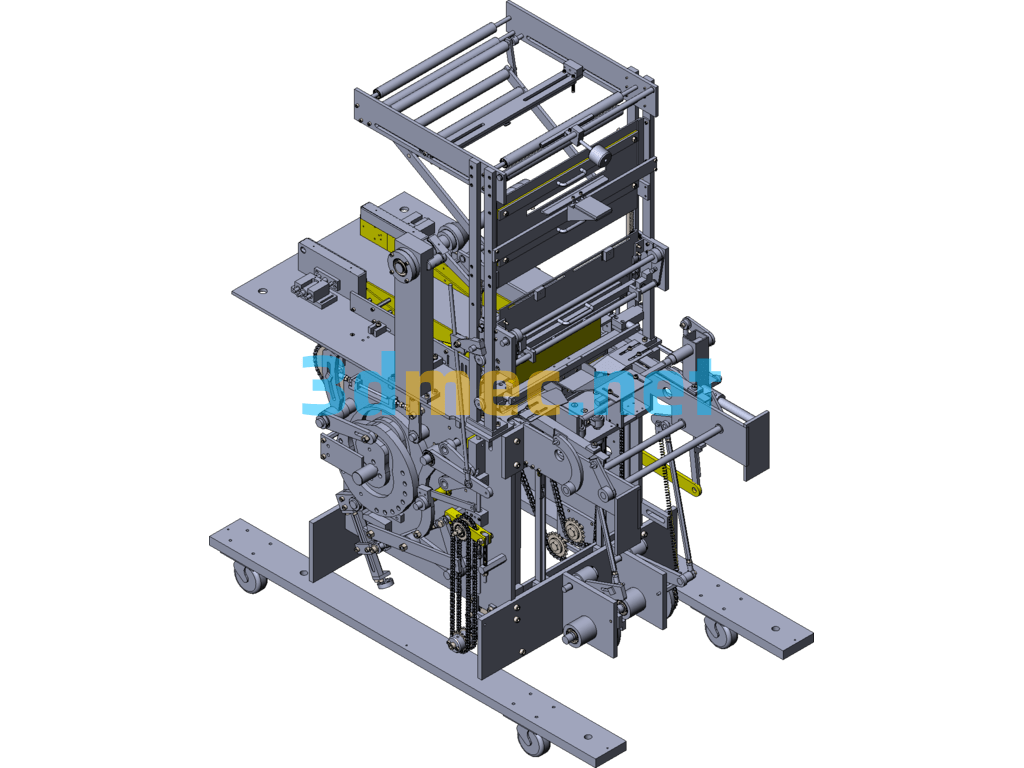 Automatic Packaging Machine For Daily Necessities (Cam And Connecting Rod Mechanism) - 3D Model SolidWorks Free Download