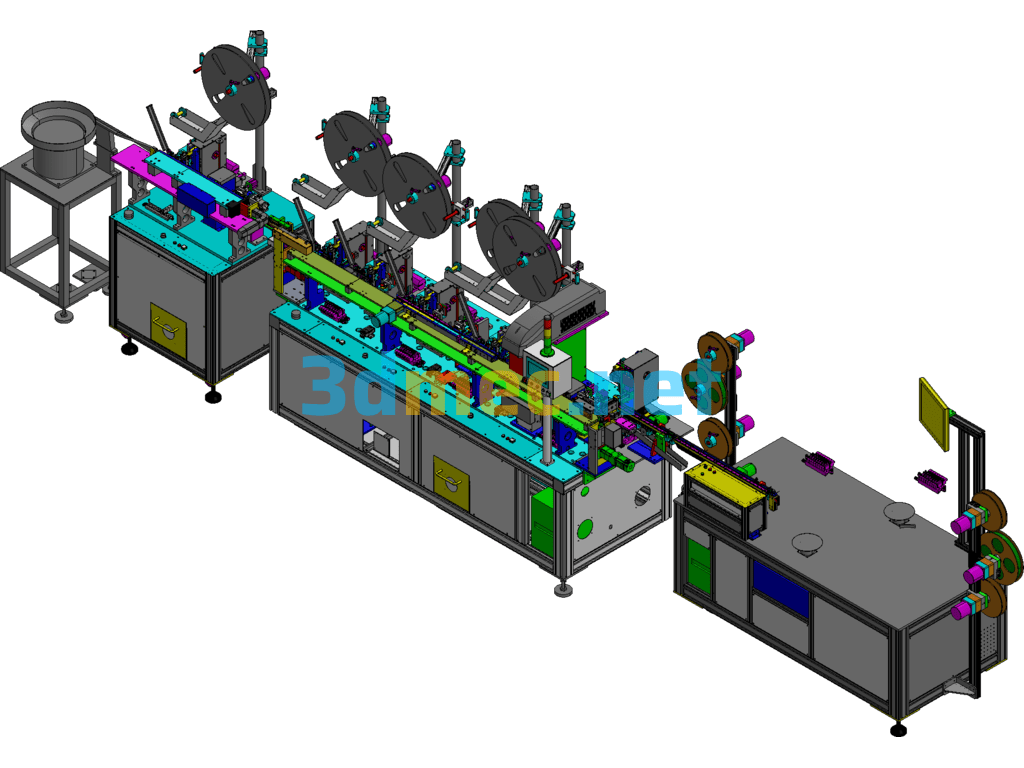 Apple Headphone Connector Automatic Assembly Machine - 3D Model Exported Free Download