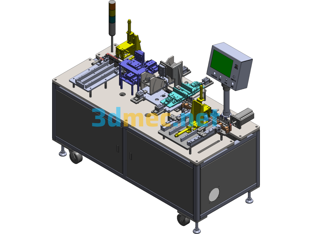 Fully Automatic Lithium Battery Tab Bending And Capping Machine - 3D Model SolidWorks Free Download