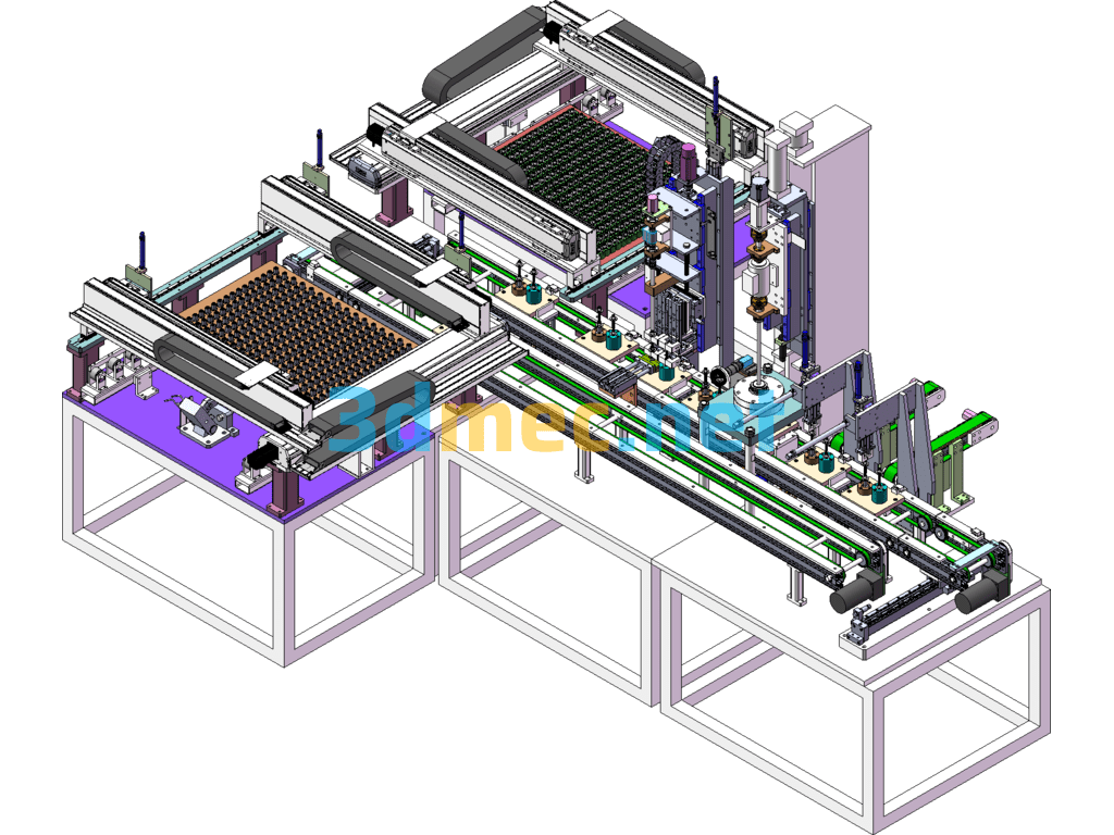 Automobile Auxiliary Brake System Automatic Assembly And Testing Line - 3D Model SolidWorks Free Download