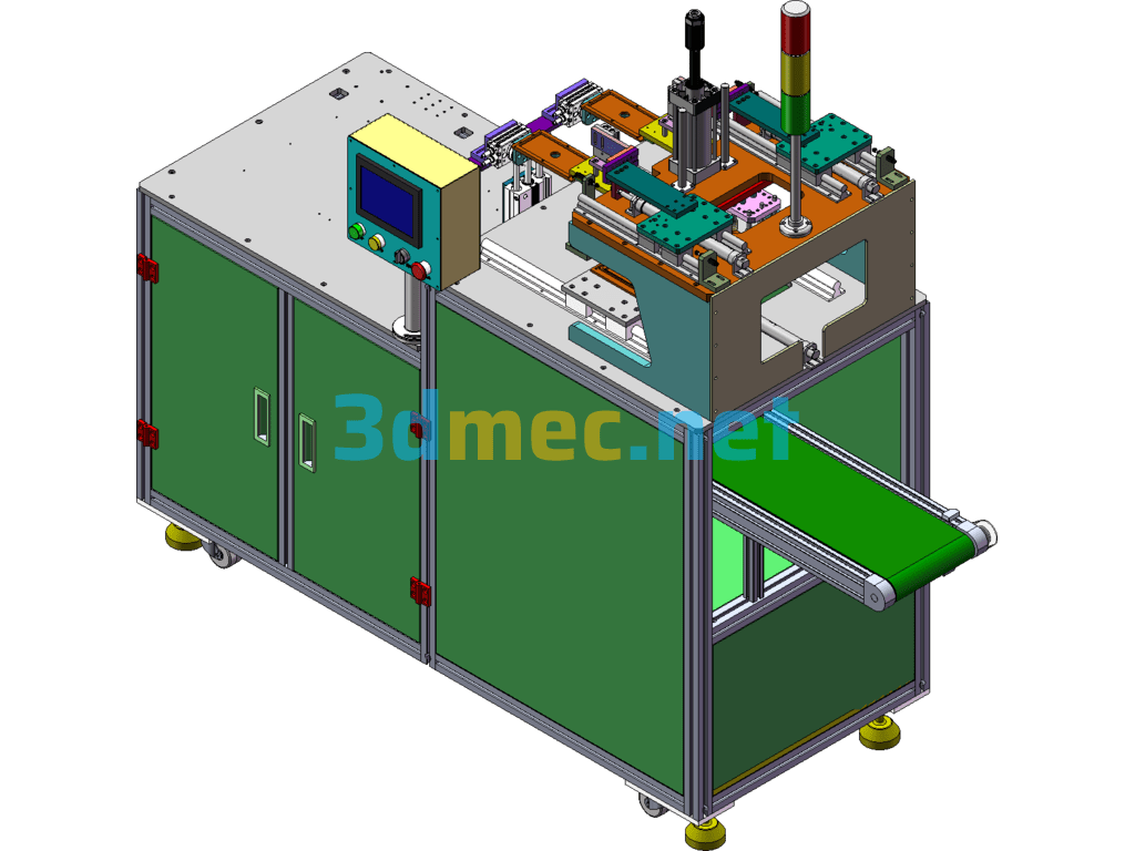 Non-Standard Fully Automatic Hot Pressing Shaping Machine With Robot Loading - 3D Model SolidWorks Free Download