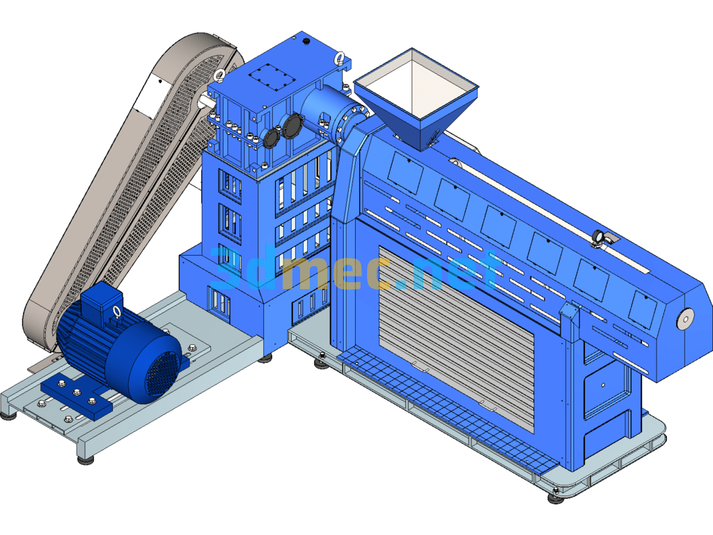 Plastic Pipe Extruder 3D Model (Very Detailed Structure) - 3D Model SolidWorks Free Download