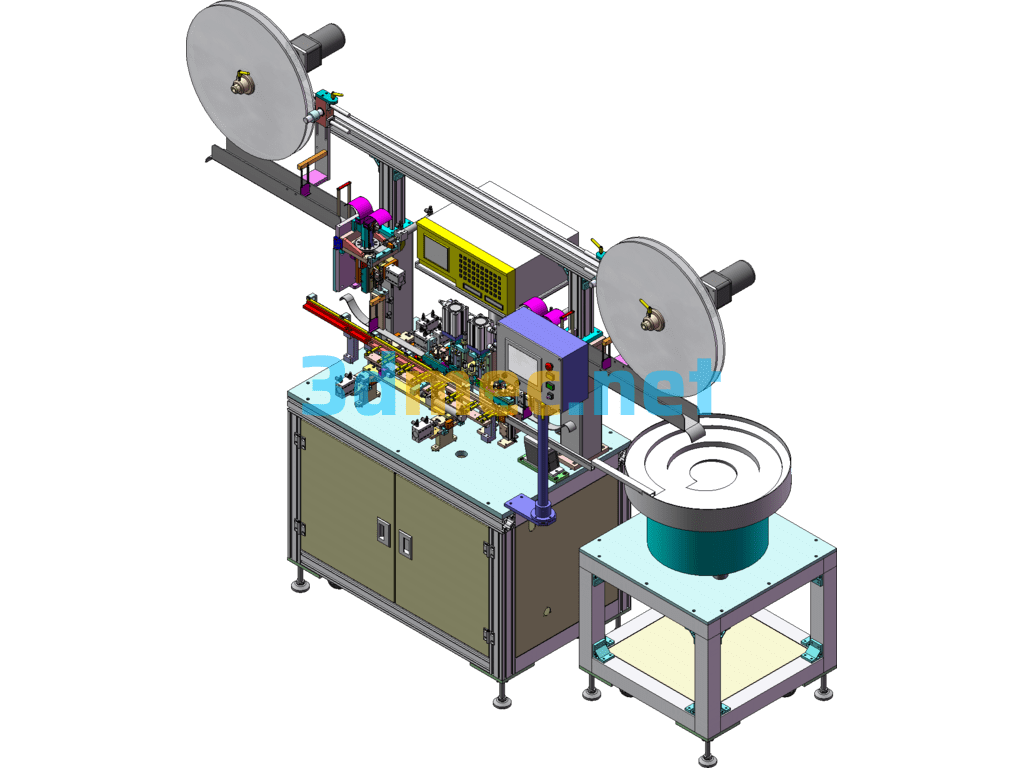 USB-B Type Fully Automatic Plug-In Machine - 3D Model SolidWorks Free Download