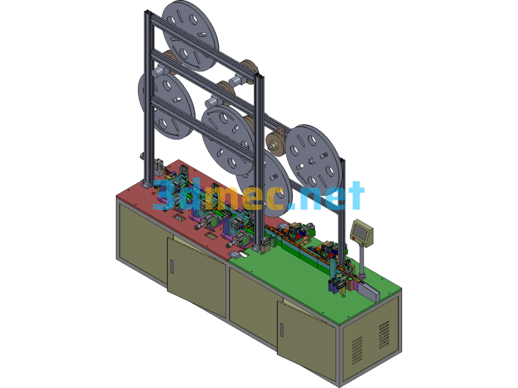 USB_5P Fully Automatic Plug-In Machine - 3D Model SolidWorks Free Download