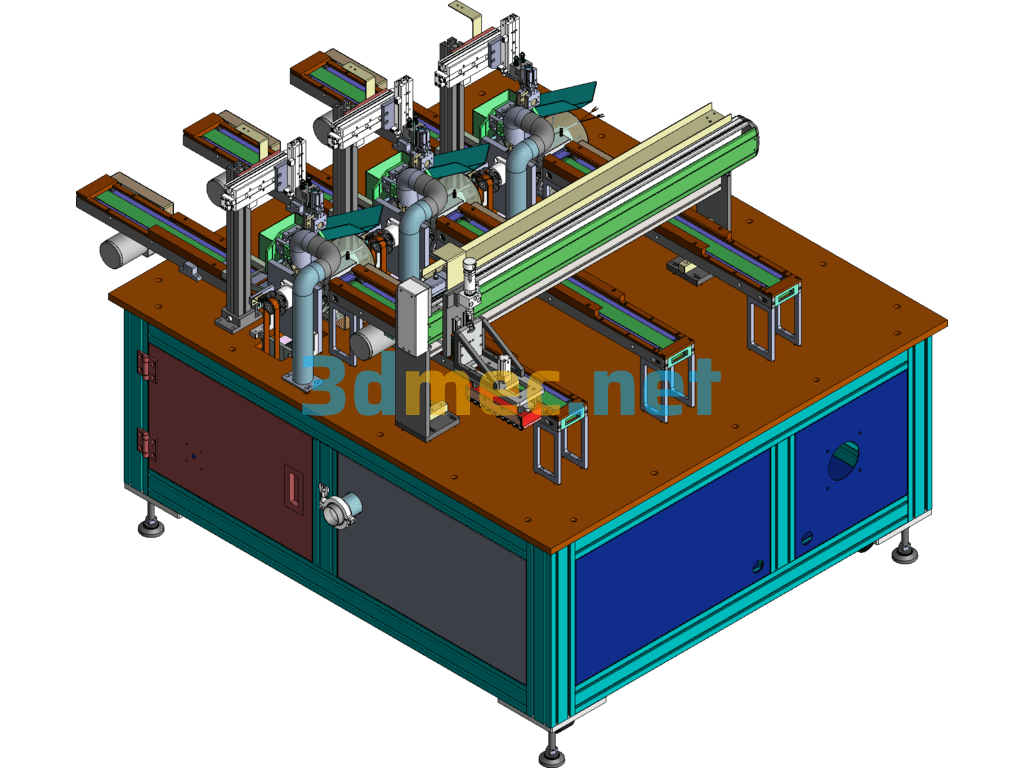 Non-Standard 18650 Battery Cell Automatic Peeling Machine, 18650 Cylindrical Battery Peeling Equipment - 3D Model SolidWorks Free Download