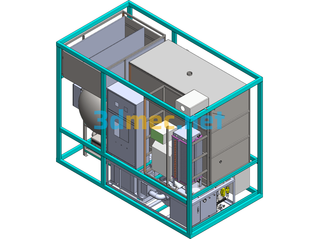 Sewage Treatment Assembly Layout Diagram - 3D Model SolidWorks Free Download